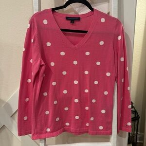 Hilfiger V neck polka dot sweater
